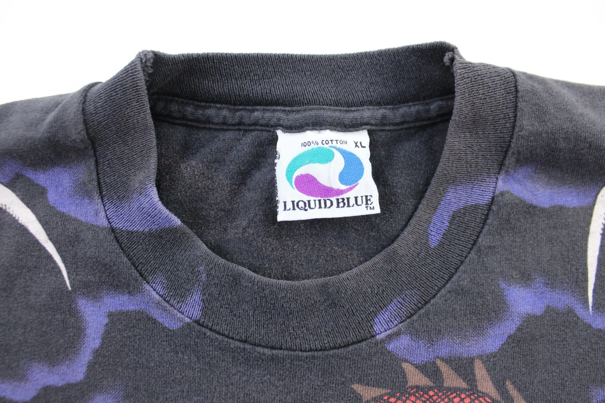 1993 Liquid Blue Dragon Fire Breath All Over Print T-Shirt