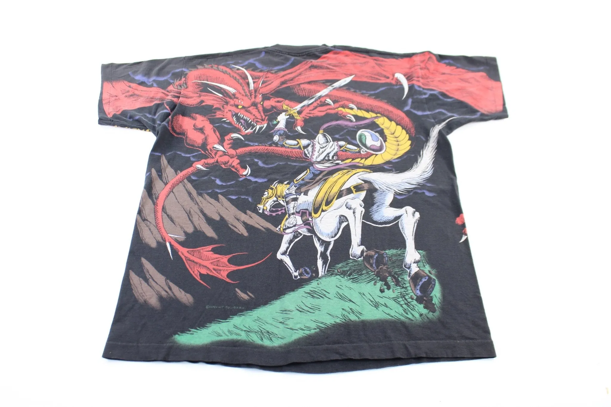 1993 Liquid Blue Dragon Fire Breath All Over Print T-Shirt