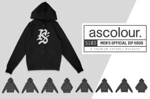 AS Colour 5103 Men's Official Zip Hood Mockups