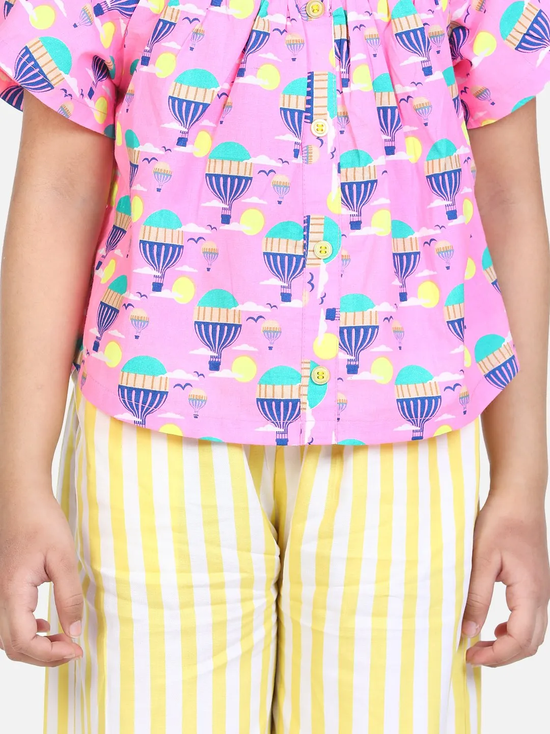 Balloon Print Pink Yellow Clothing set