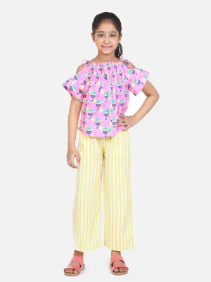 Balloon Print Pink Yellow Clothing set