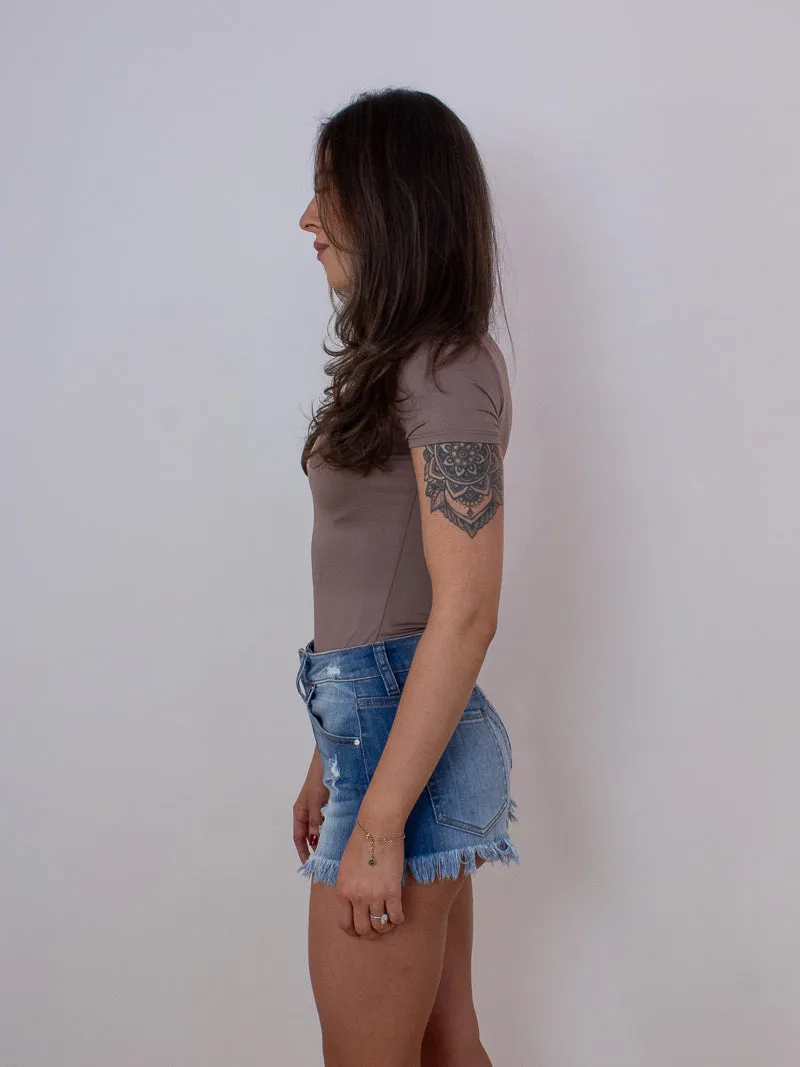 ESSENTIAL SLEEK BODYSUIT | DEEP TAUPE