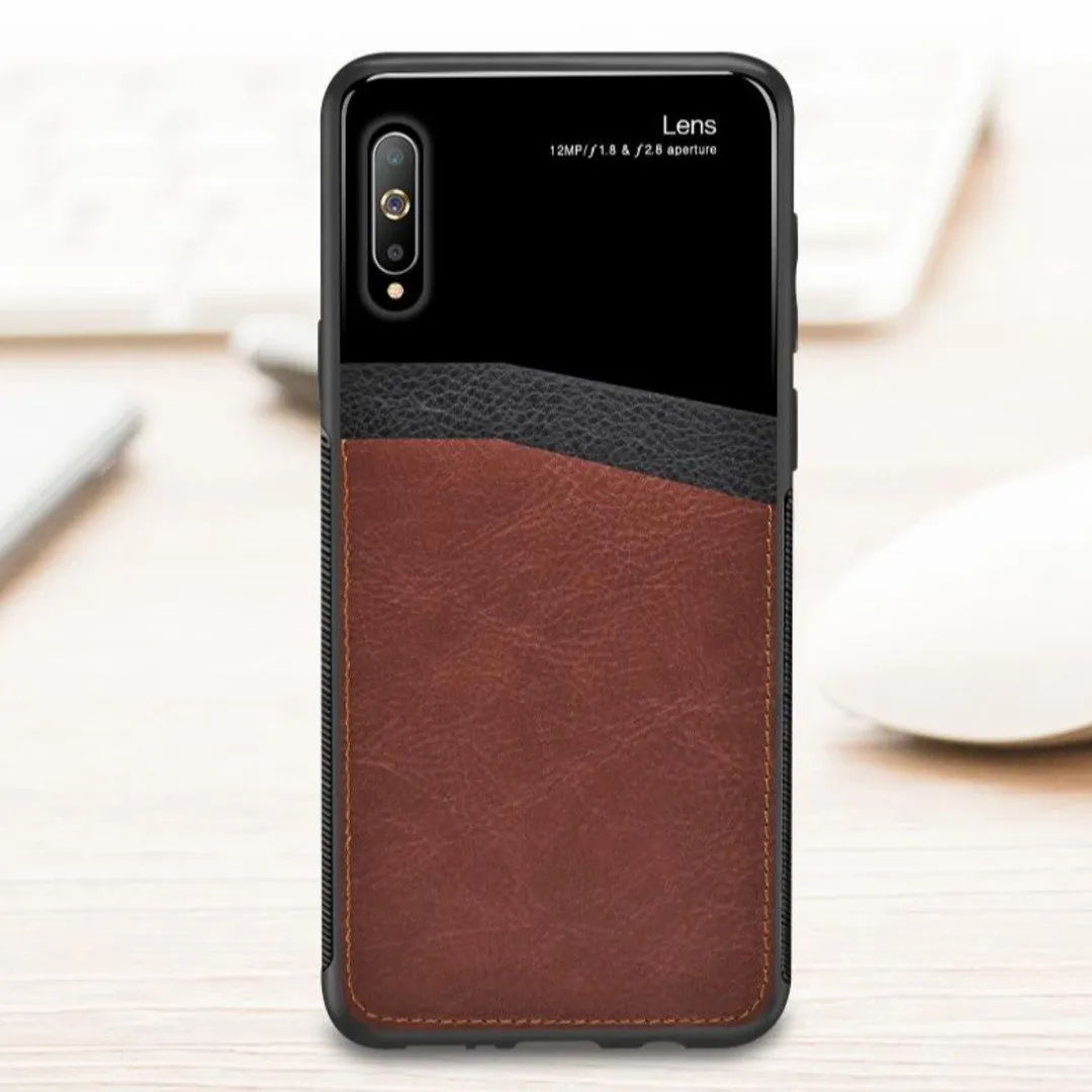 Galaxy A7 2018 Sleek Slim Leather Glass Case