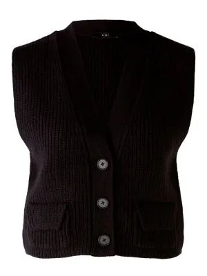 Oui Knitted Waistcoat Black