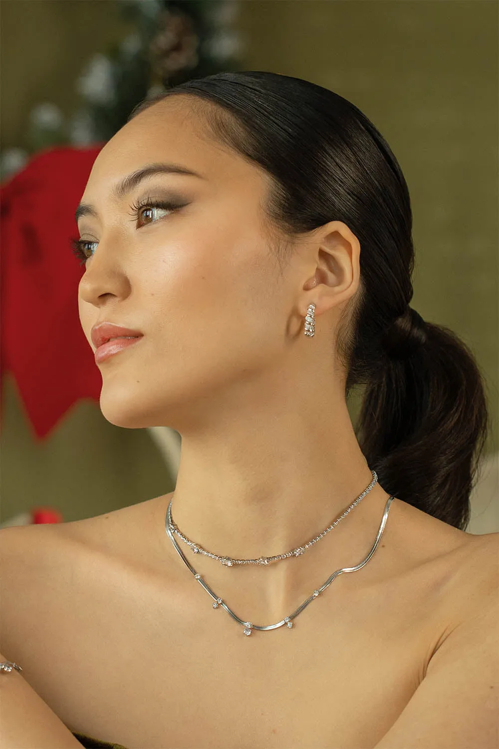 Sparkle Sleek Necklace Silver